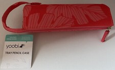 Yoobi Tray Pencil Case Coral/Leaf Design New With Tags