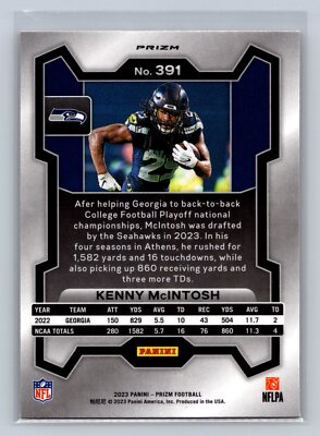 2023 Panini Prizm Kenny McIntosh Lazer #391 Seattle Seahawks | eBay