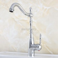 Polished Chrome Brass Bathroom  Kitchen Faucet Swivel Single Handles Mixer Tap