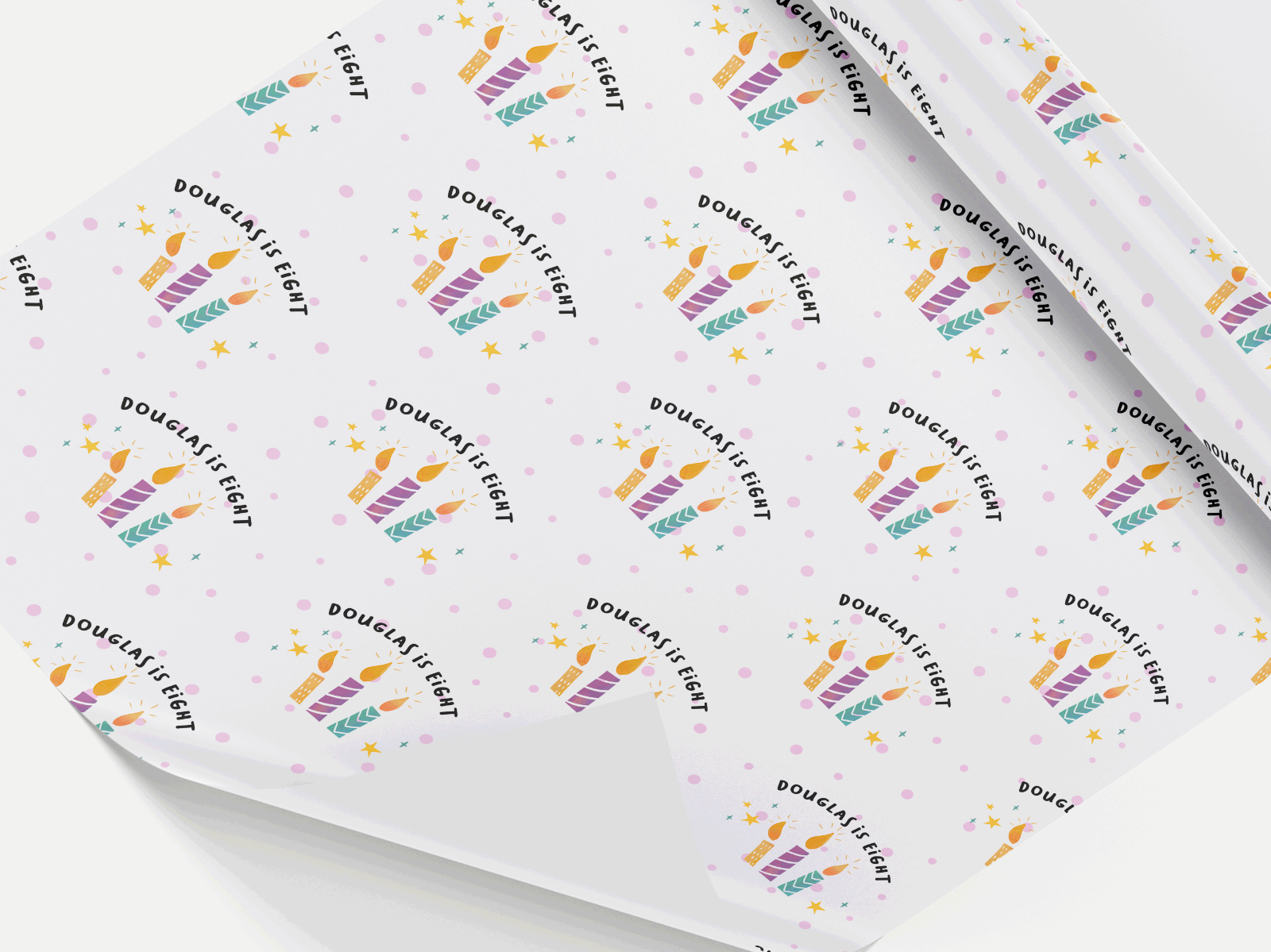 Personalised birthday wrapping paper, gift wrap, any name, any wording