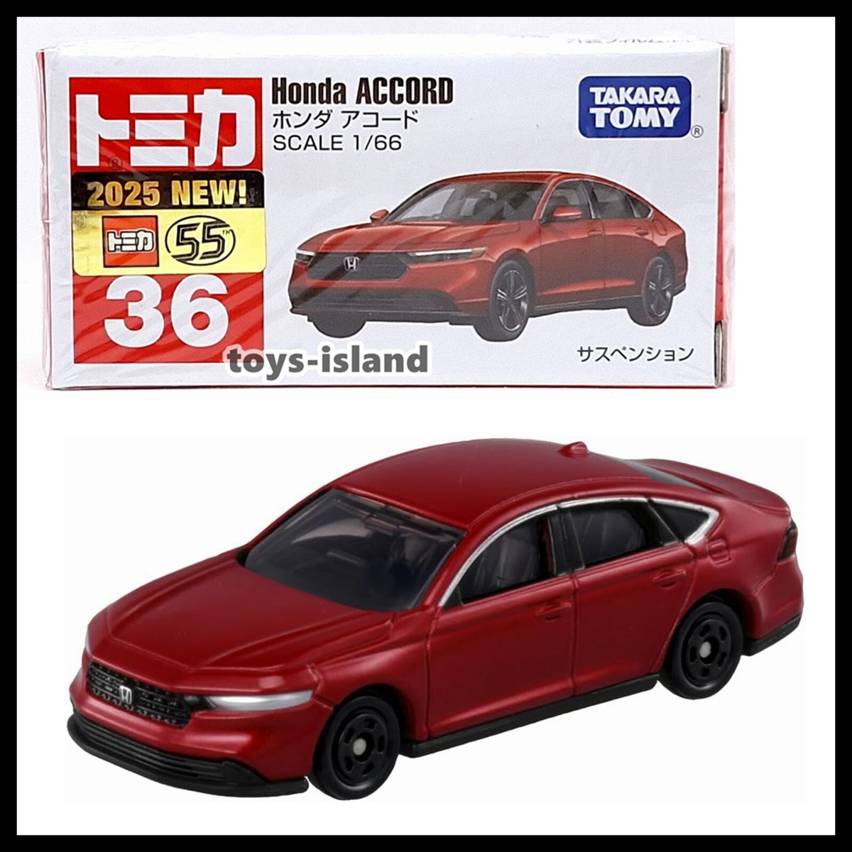 TOMICA 36 HONDA ACCORD 1/66 TOMY 2025 June New Diecast Car Red | eBay