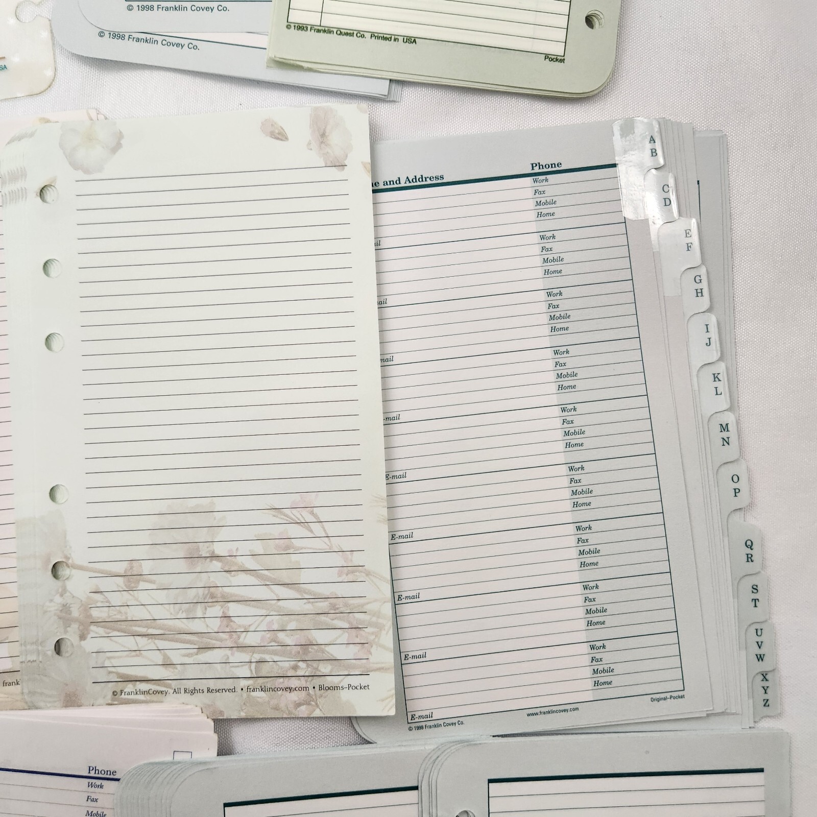 Franklin Covey Pocket Planner Refill Pages Paper pagefinder lined end