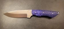 Badass Blades Custom D2 Steel Hunting Knife Purple Honeycomb Resin Handle- BA664