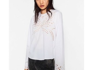 zara white poplin top
