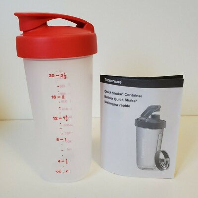 Tupperware Red Quick Shake Container 2.5 Cups 600 ml NEW