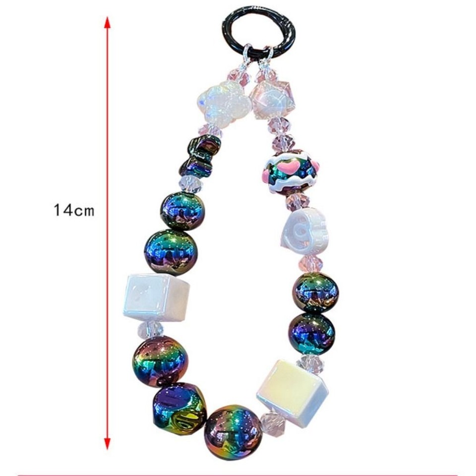 Beaded Beaded Phone Lanyard Resin Crystal Beads Phone Strap Jewelry