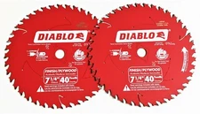2 DIABLO 7-1/4" CARBIDE TIP CIRCULAR SAW FINISH BLADES 40T 40 TOOTH D0740 FREUD