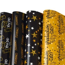 Flat Wrapping Paper Sheets 12 Sheets 4 Graduation Patterns 20x27.5 Inch