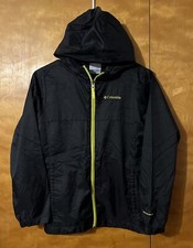 Columbia Medium Youth Omni-Shield Lightweight Hooded Zipped Jacket Black EUC