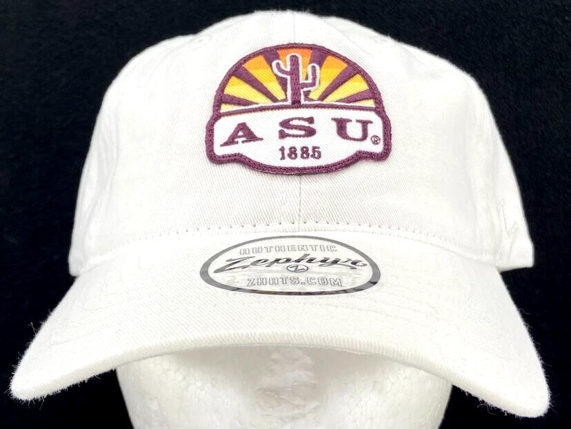 NEW Arizona State Sun Devils Zephyr White Slouch Adjustable Baseball Cap Hat OS - Image 2 of 4