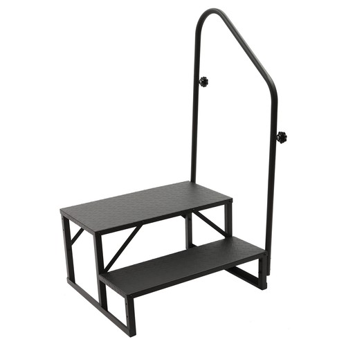 2 Steps Ladder RV Step Mobile Home Stairs w/ Handrails for Travel Trailer Camper - Picture 9 of 15