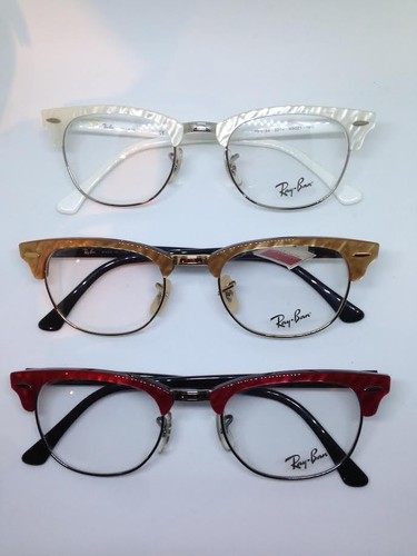 RAY-BAN RB5154 CLUBMASTER occhiali da vista bianco rosso marrone glasses  brille | eBay