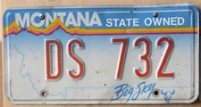 MONTANA - STATE DISASTER SERVICES license plate  1992   RANDOM NUMBER
