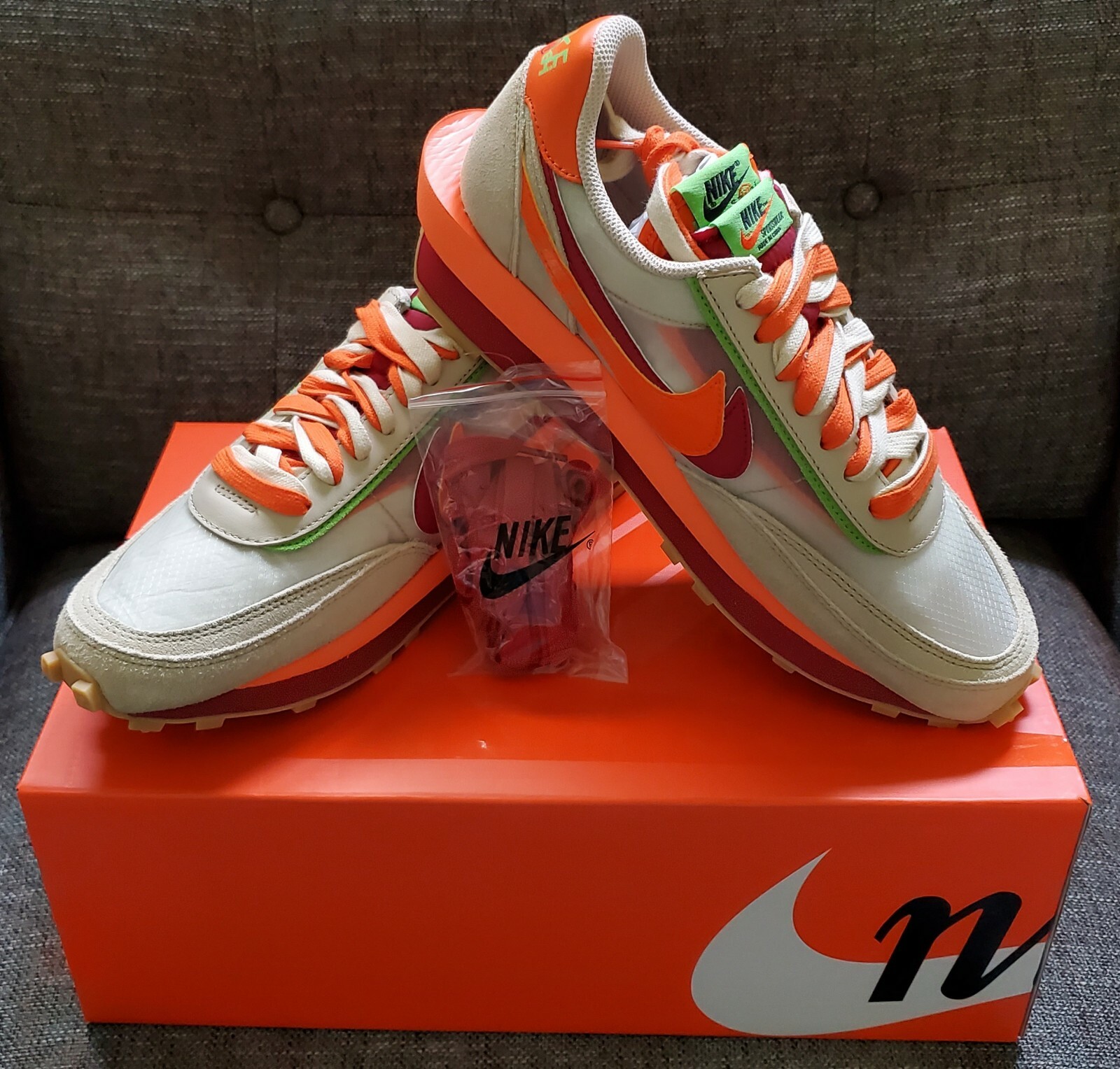 SACAI X NIKE Nike LDWaffle x Sacai x CLOT Orange Blaze 2021 USA taglia 10 0 nuovissime