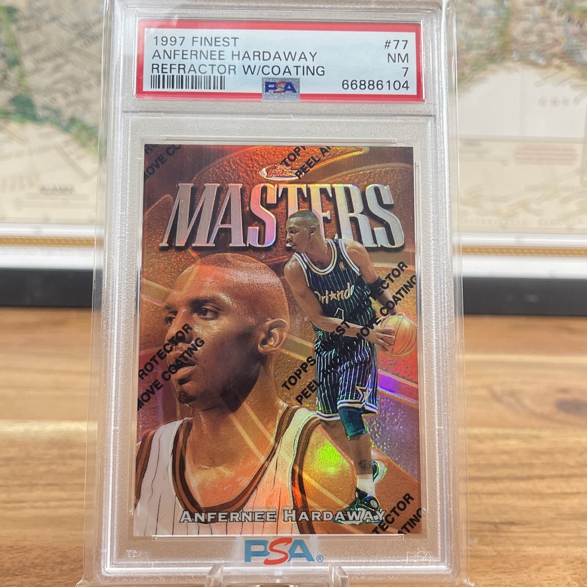 1997 Topps Finest Anferene Hardaway Refractor With Coating PSA 7 