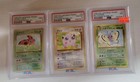 Lot of 3 PSA 1999 P.M. Japanese Promo Cards Butterfree 9, Jigglypuff 10, Ledyba