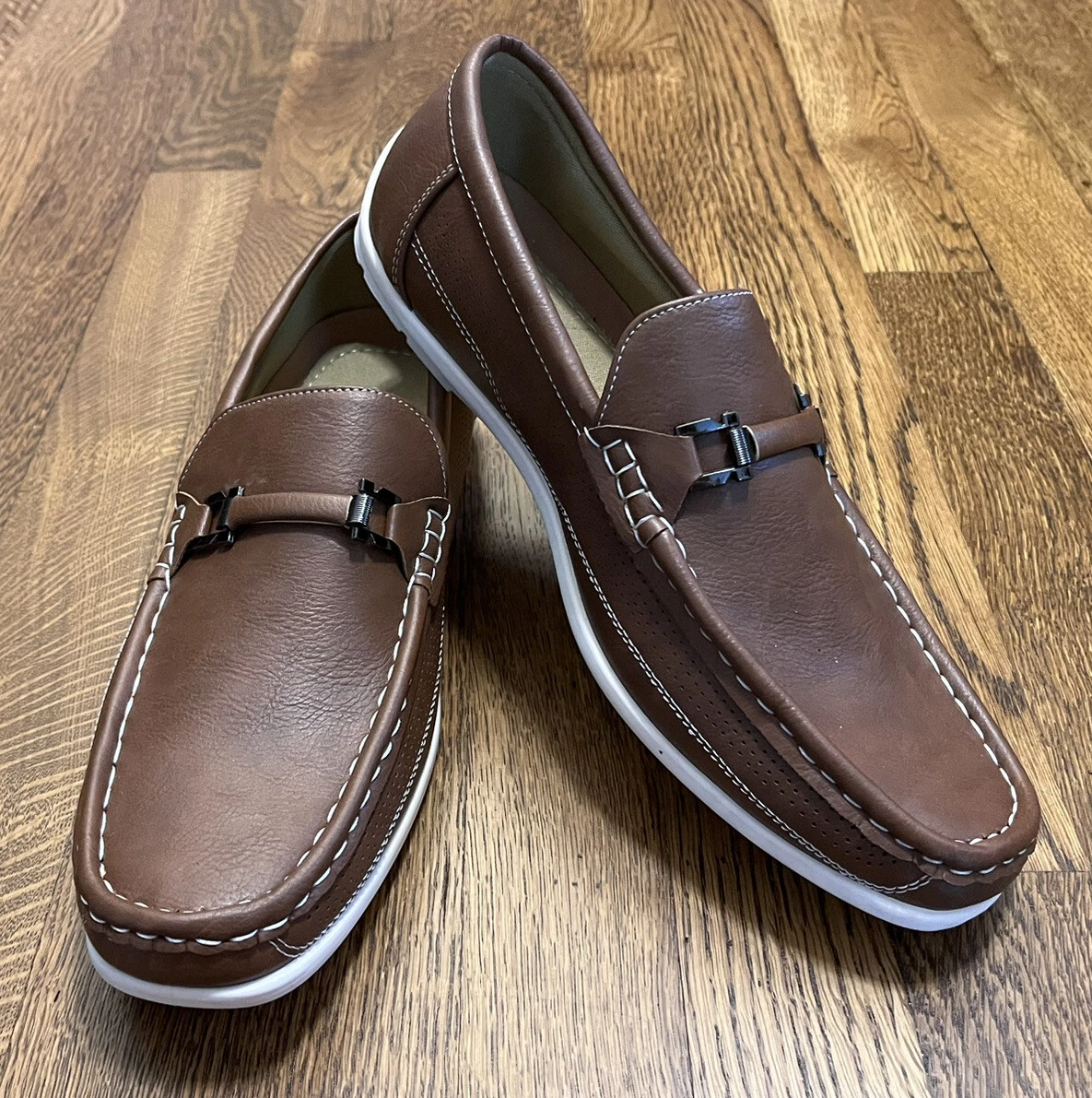 Akademiks Men s Size 10 Slip On Boat Shoes Brown eBay