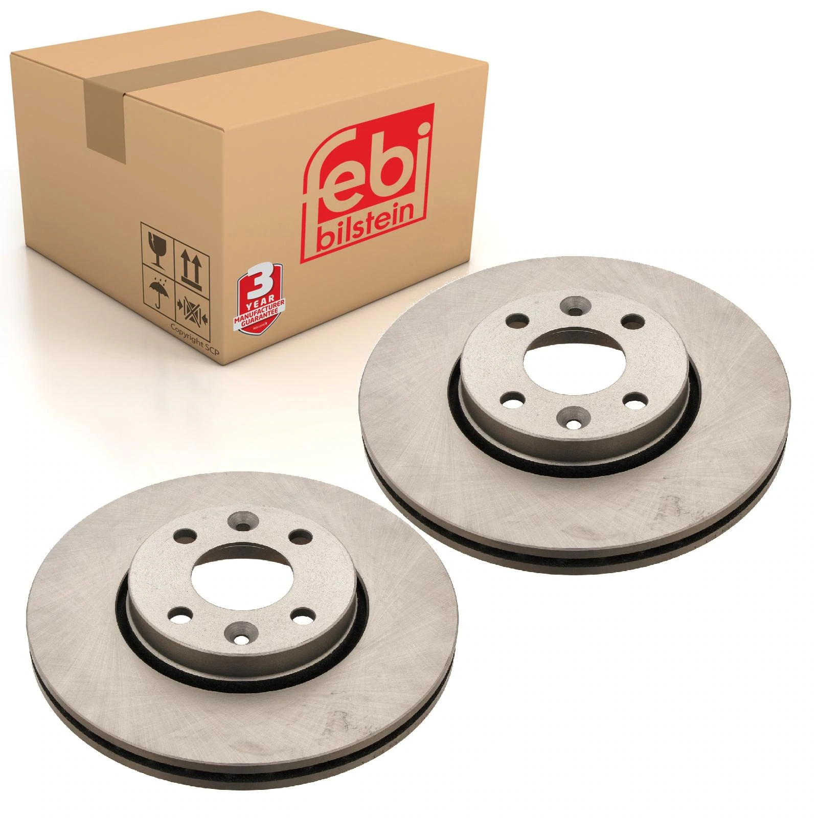 Pair of Front Brake Disc Fits Nissan March Micra NP200 Note Tiida Ren