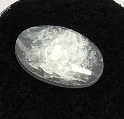 Aquamarine Cabochons 2.3 G Beautiful Rainbow Effect Matrix Of Color Quality Gem