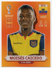 #ECU10 Moises Caicedo Panini FIFA World Cup Qatar 2022 Orange Edition Sticker