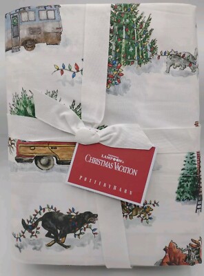 Pottery Barn National Lampoon s Christmas Vacation Queen Sheet Set NEW With Tags