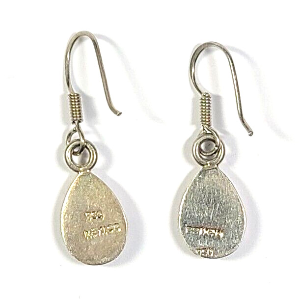 Sterling Silver Simulated Opal Dangling Pear Shap… - image 4