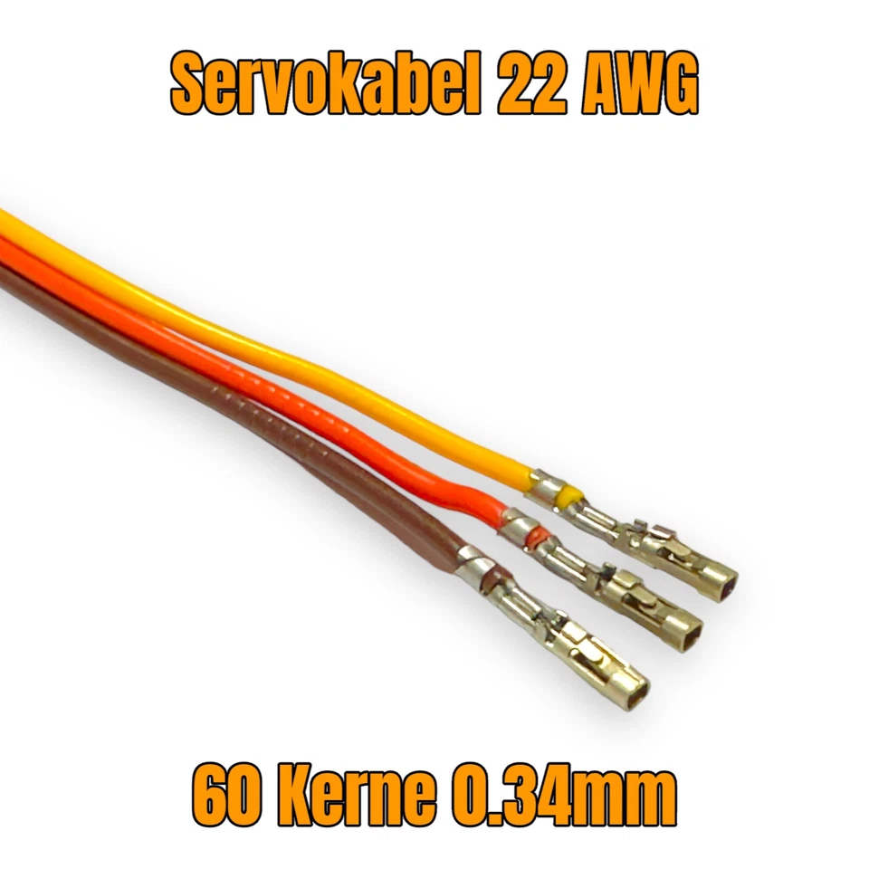 ✅ 5 Servokabel JR Graupner Robbe Futaba Verlängerungskabel 30cm 22AWG Kabel RC ✅ - Bild 2 von 4