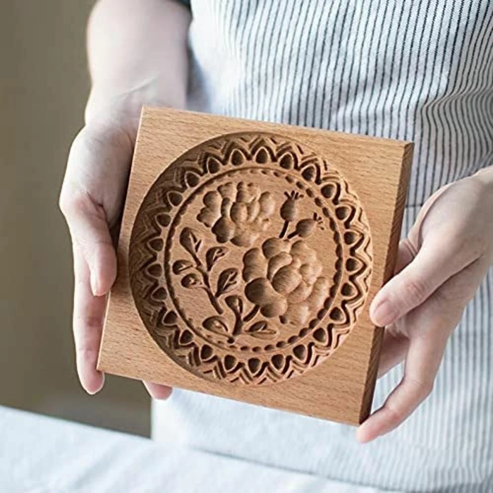 Mould Shortbread Mold Carved Wooden Gingerbread Cookie Mold Cookie