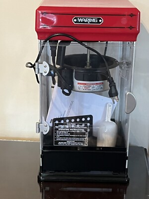 Waring Pro Professional Popcorn Maker Theater Style Countertop Kettle Popper Red