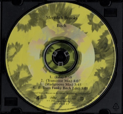 Meredith Brooks - Bitch (CD, 1997, CAPITOL RECORDS) 4 Trks EX Disc REPLACED SLIM - Picture 2 of 3