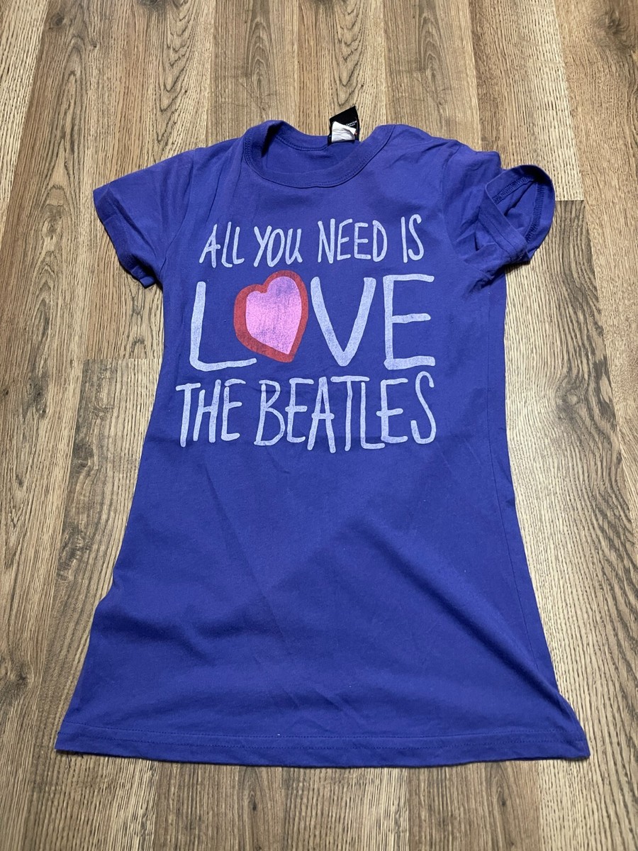 The Beatles Shirt, Women's Size Small, Purple, ALL YOU NEED