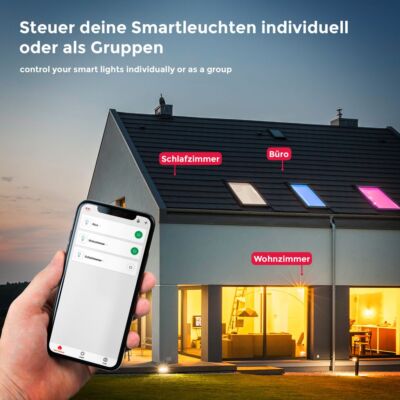 B.K.Licht Plafonnier LED Connecté WiFi I App Et Télécommande I Dimmable