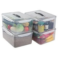 Cand 15 L Clear Airtight Rectangular Storage Container for Food, Set of 4