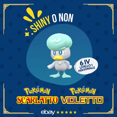 Quaxly Shiny or Not   6 IV Customizable Pokemon Scarlet Purple   