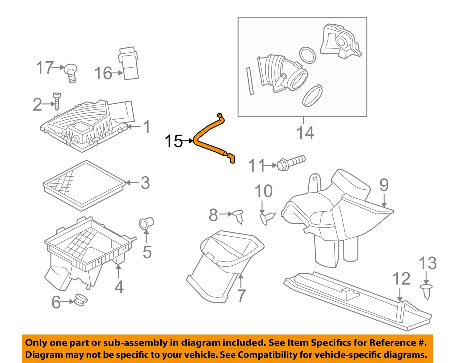 Buick GM OEM 1216 LaCrosse Air Cleaner IntakePCV Valve Tube Hose