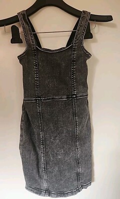 Girls' Denim Dress - Art Class Black Acid Wash Size Small (6/7)
