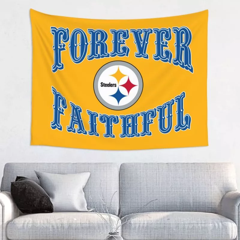 Forever Faithful Pittsburgh Steelers Tapestry 29x37in Wall Decoration Tapestry