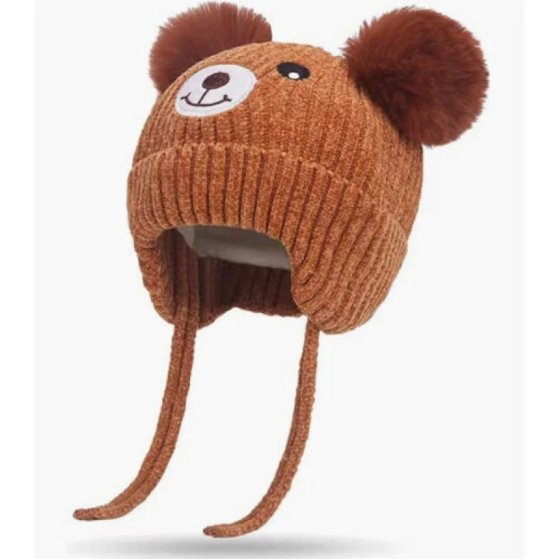Sombrero tejido de invierno para niños con lindos gorros cálidos orejeras gorras tejidas para niños bebé Foto 3 de 4