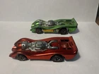 Hot Wheels Redline Jet Threat Lot Of 2 Apple Green Red