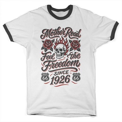 Offiziell Lizenziertes Route 66 Freedom Roses Ringer Herren T-Shirt