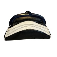 Vintage Clutch Bag Blue White Leather Two-Toned Party Event Gala Cocktail Prom