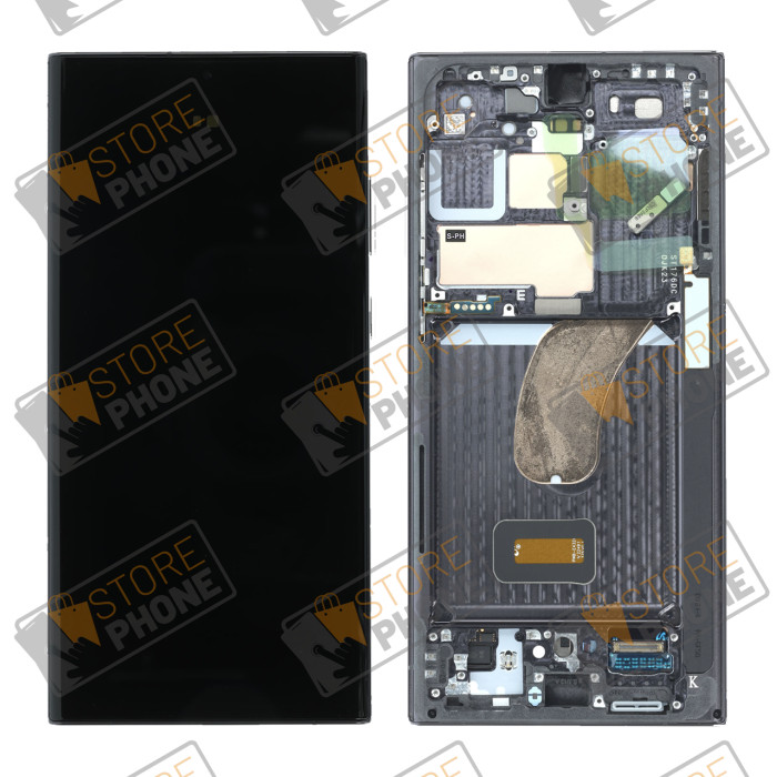 Écran tactile Galaxy S23 Ultra SM-S918 noir pour réparer un afficheur cassé ou rayé