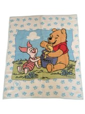 Vintage WINNIE THE POOH  Piglet Plush Fleece Baby Blanket 39X52  Providencia