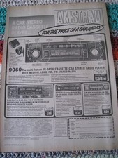 A CAR STEREO RADIO CASSETTE PLAYER AMSTRAD ELECTRONICS 1979 ADVERT FILE 60