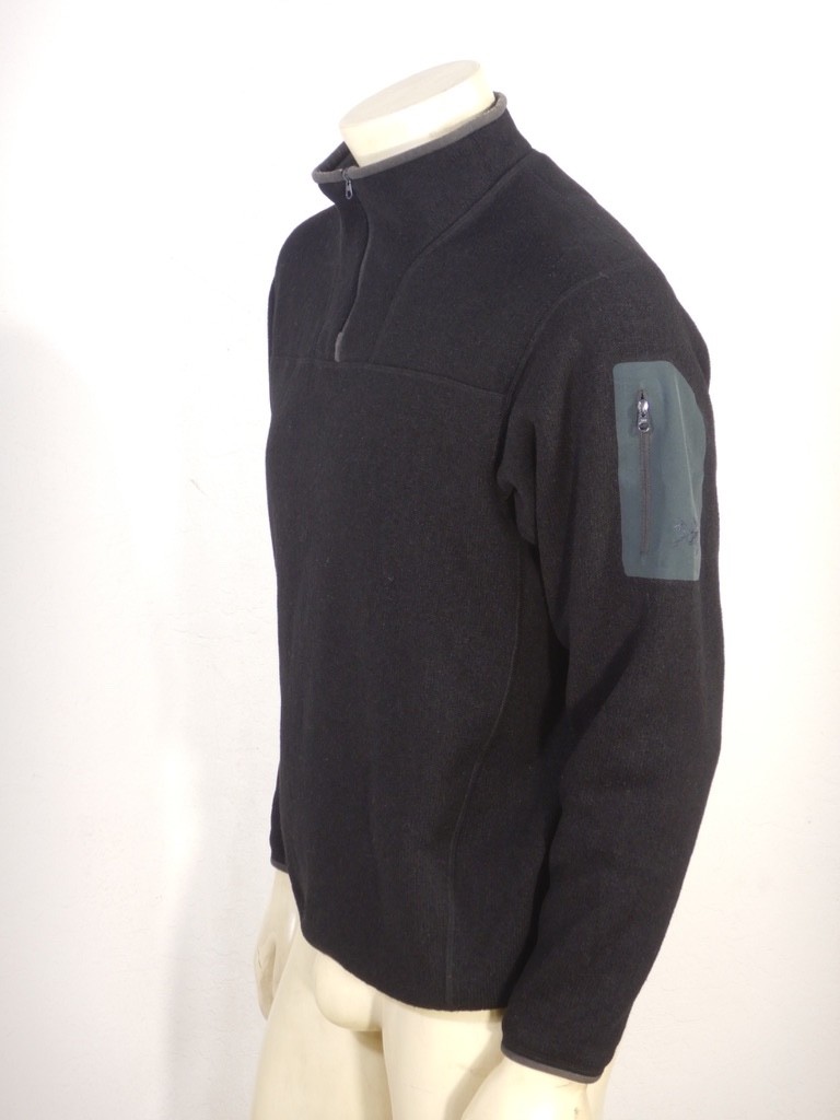 Arc'teryx Uomo COVERT ZIP COLLO Nero Pullover Giacca Pile Taglia SMALL