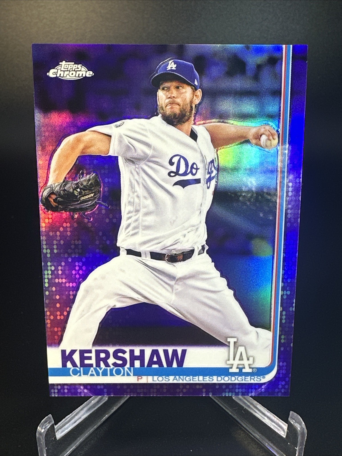 Clayton Kershaw 2019 Topps Chrome Purple Refractor # /299 #112 Dodgers HOF