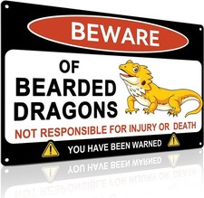 Beware of Bearded Dragons for Tank Tin Metal Signs Home D cor 8x12