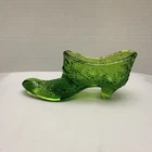 Vintage  Fenton Glass Shoe  Art Glass Slipper Shoe Daisy & Button Victorian MCM