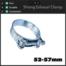 2x Stainless Steel Exhaust Band Clamp 52-57mm Motorcycle And Automotive