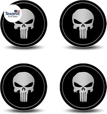Wheel Center Caps Stickers 4pcs 2.2 Skull Metal Hub Center Cap Sticker Emblem D